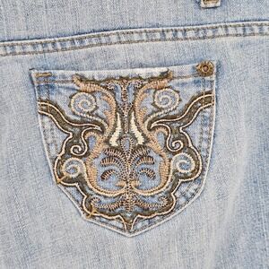 Mwah Jeans Denim Pants Womens 16W Blue Embroidered Back Pockets Light Wash Y2K